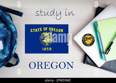 Study in Oregon. USA state. US education concept. Learn America concept. Stock Photo
