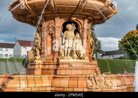 Detail from the Doulton Fountain next to the People’s Palace on Glasgow Green, Glasgow, Scotland, UK Stock Photo