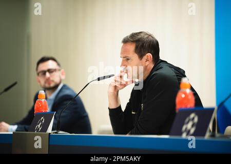 Madrid, Spain. 11th Apr, 2023. Frank Lampard (Chelsea) during the press conference before the football match betweenReal Madrid and Chelsea valid for the final quarter of the Uefa Championâ&#x80;&#x99;s League celebrated in Madrid, Spain at Bernabeu stadium on Tuesday 11 March 2023 Credit: Independent Photo Agency/Alamy Live News Stock Photo