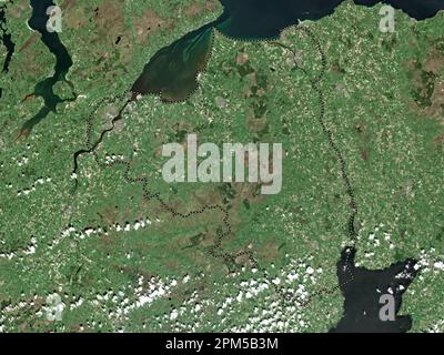 Londonderry, region of Northern Ireland. High resolution satellite map Stock Photo