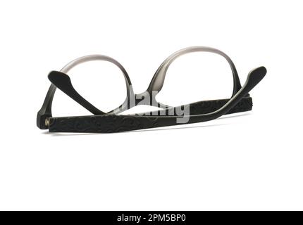 Black Eye Glasses Isolated on White Stock Photo