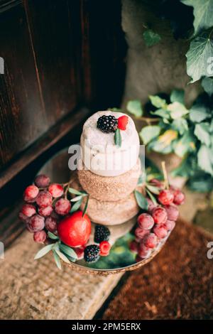 Italian wedding cake from cheese Stock Photo