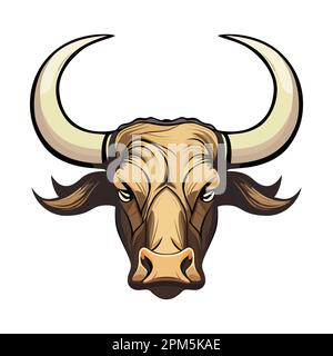 abstract simple Bull head vector logo concept illustration, Buffalo ...