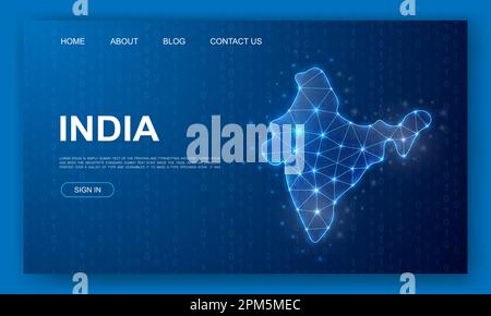 India 3d polygonal symbol for website template. Low poly Country map ...
