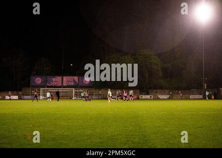 London, UK. 11th April, 2023. Combined Counties Midweek Cup game between Dulwich Hamlet and London Seward at Champion Hill. Credit: Liam Asman/Alamy Live News Stock Photo