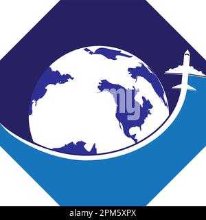 Travel agency vector logo template. Holiday logo template globe travelling logo vector design.travel agency logo design template vector Stock Vector