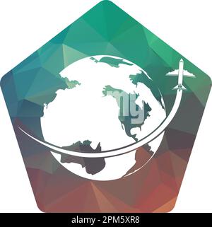 Travel agency vector logo template. Holiday logo template globe travelling logo vector design.travel agency logo design template vector Stock Vector