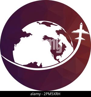 Travel agency vector logo template. Holiday logo template globe travelling logo vector design.travel agency logo design template vector Stock Vector