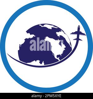 Travel agency vector logo template. Holiday logo template globe travelling logo vector design.travel agency logo design template vector Stock Vector