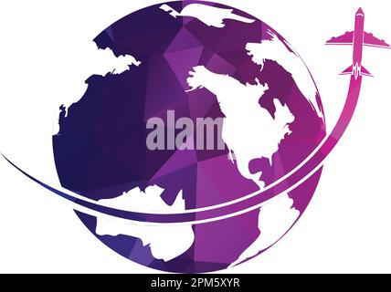 Travel agency vector logo template. Holiday logo template globe travelling logo vector design.travel agency logo design template vector Stock Vector