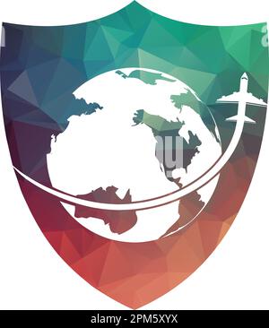 Travel agency vector logo template. Holiday logo template globe travelling logo vector design.travel agency logo design template vector Stock Vector