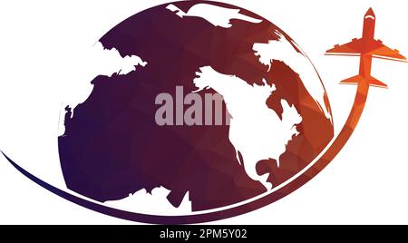 Travel agency vector logo template. Holiday logo template globe travelling logo vector design.travel agency logo design template vector Stock Vector
