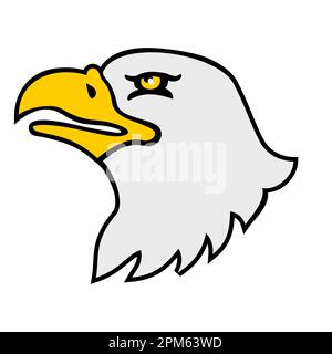 Mascot illustration of head of a bald eagle  or sea eagle viewed from side on isolated background in retro style. Stock Photo