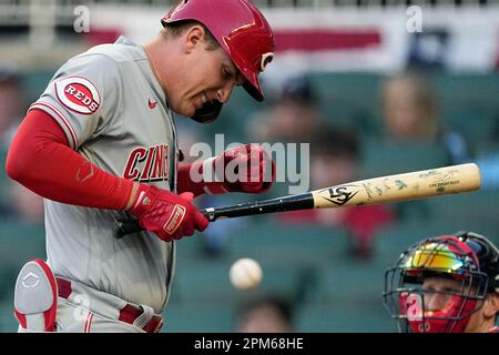 Cincinnati Reds' Tyler Stephenson (37) celebrates with Joey Votto, center  right, during the team's baseball game against the Arizona Diamondbacks  Tuesday, June 7, 2022, in Cincinnati. (AP Photo/Jeff Dean Stock Photo -  Alamy