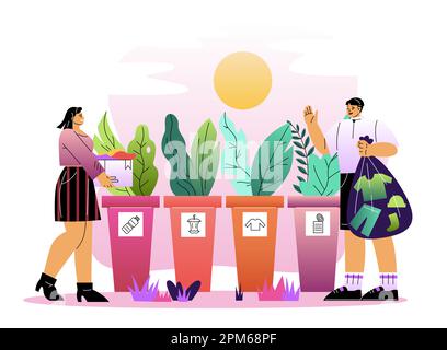 Sustainable lifestyle concept Stock Vector