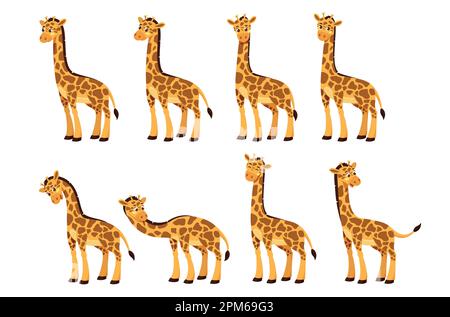 Giraffe sticker set Stock Vector