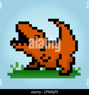 Dinosaur Trex 8 Bit Pixel Art Arcade Game Cartoon - Arte vetorial de stock  e mais imagens de Jogo de Vídeo - Jogo de Vídeo, Personagem fictícia,  Personagens - iStock