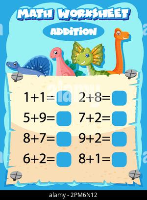 Beautiful Math Worksheet Design Math Worksheet Addition Template illustration Stock Vector Image & Art ...