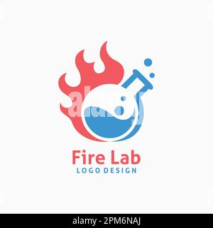 Fire lab logo design Stock Vector