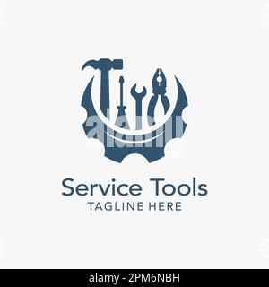 Service tools logo design Stock Vector
