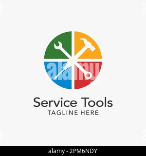 Service tools logo design Stock Vector