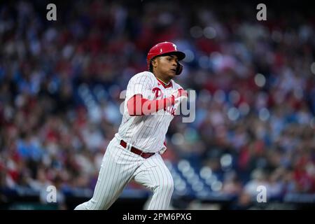 Philadelphia Phillies' Cristian Pache plays during the seventh inning of a  baseball game, Monday, April 10, 2023, in Philadelphia. (AP Photo/Matt  Rourke Stock Photo - Alamy