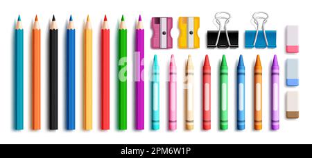 Back to school element vector set. Back to school elements isolated for student academy tools and supplies. Vector illustration back to school Stock Vector