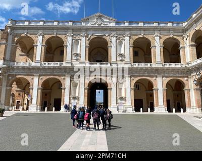 Loreto, Italy - April 2023 Basilica sanctuary of the Holy House, catholic sacred place in the province of Ancona in the Marche, Italy Stock Photo