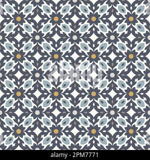 Floor tiles - seamless vintage pattern with quatrefoils. Seamless vector background. Plain colors - easy to recolor. Stock Vector