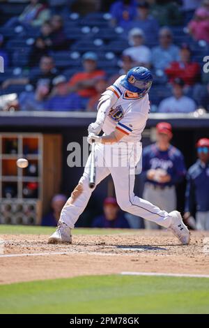 Durham, NC: Durham Bulls infielder Kyle Manzardo (7) leaps to catch a ball  at first during a MiLB baseball game against the Memphis Redbirds, Tuesday  Stock Photo - Alamy