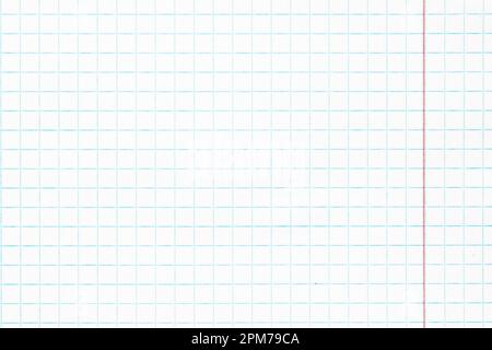 white sheet of paper background, checkered exercise book Stock Photo