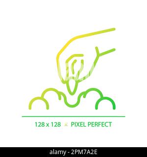 Sowing gradient linear vector icon Stock Vector