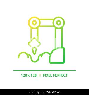 Planting robot gradient linear vector icon Stock Vector