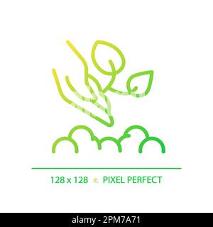 Replanting gradient linear vector icon Stock Vector