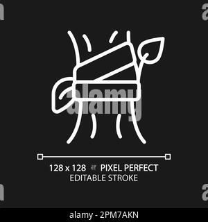 Grafting white linear icon for dark theme Stock Vector