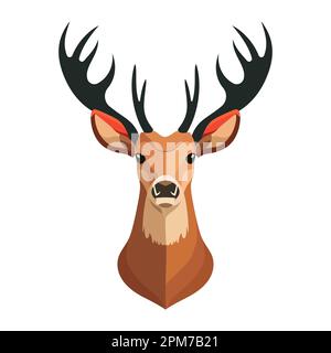 Cute Animal Vector Cute Deer Head Design Logo In Perfect Line