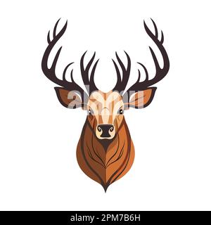 Cute Animal Vector Cute Deer Head Design Logo In Perfect Line