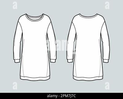 Womans jumper dress. Front and back.  Stock Vector