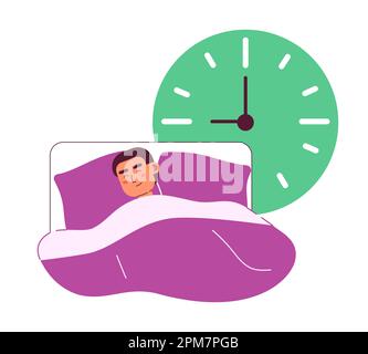 Get enough sleep flat concept vector spot illustration Stock Vector
