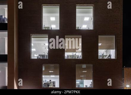 office building at night Stock Photo