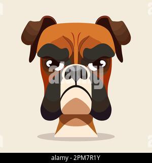 Dog head logo design. Abstract colorful dog face. Angry dog face. Vector illustration Stock Vector
