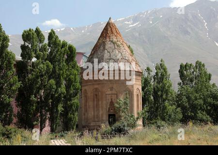 Halime Hatun Tomb is located in the Seljuk cemetery in Gevas district. The tomb was built in the 13th century during the Seljuk period. Stock Photo