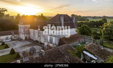 France, Dordogne, Green Perigord, Champagne-et-Fontaine, Castle of ...