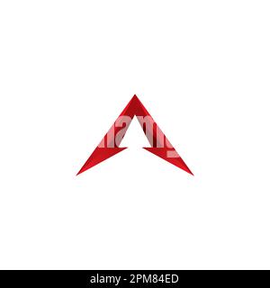Letter A logo Design With Red Color. Arrow Logo. Letter A Arrow Icon Stock Vector