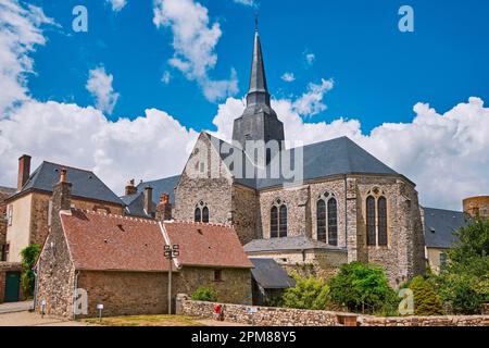 France, Mayenne, Sainte Suzanne, labelled Les Plus Beaux Villages de France (The Most Beautiful Villages of France), Saint Susana church Stock Photo