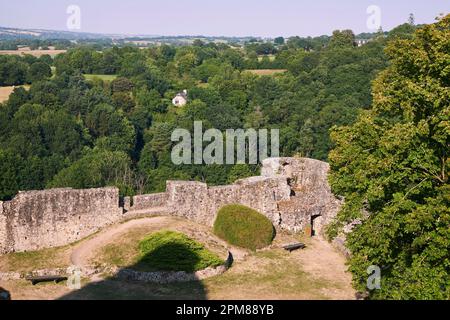 France, Mayenne, Sainte Suzanne, labelled Les Plus Beaux Villages de France (The Most Beautiful Villages of France), the ramparts seen from the keep Stock Photo