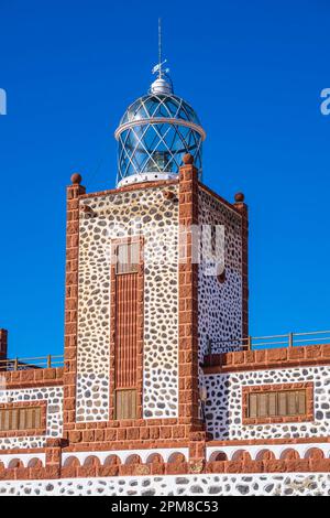 Spain, Canary Islands, Fuerteventura, municipality of Tuineje, Punta La Entallada lighthouse (1955) Stock Photo