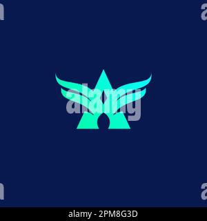 Initial letter A logo and wings symbol. Wings design element, initial Letter A logo Icon, Initial Logo Template Stock Vector