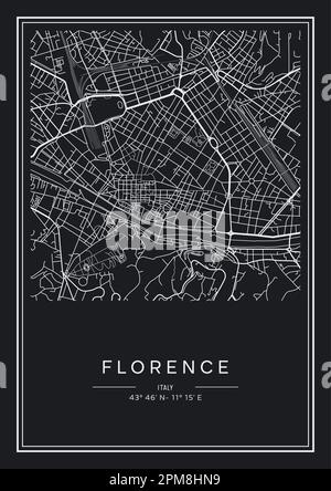 Black and white printable Florence - Black And White Printable Florence City Map Poster Design Vector Illistration 2pm8hn9