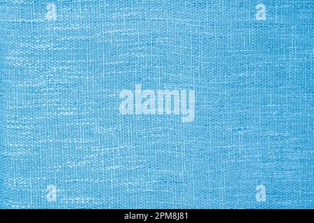 Close up shot of colored light blue fabric texture as background. Stock Photo